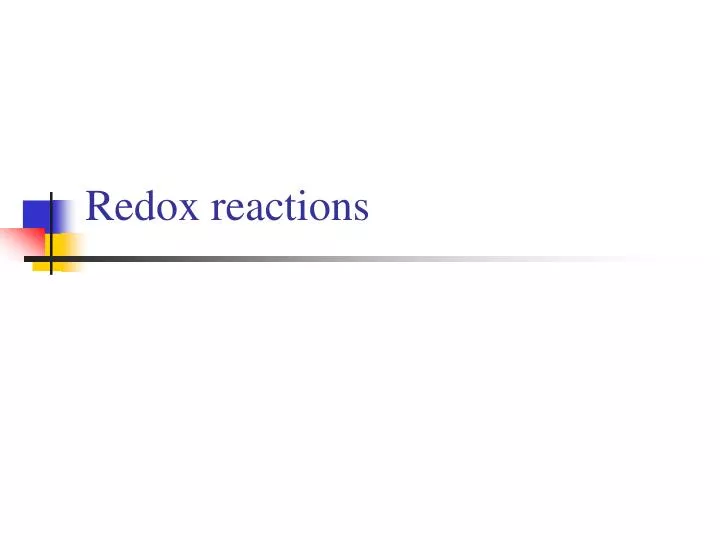 redox reactions