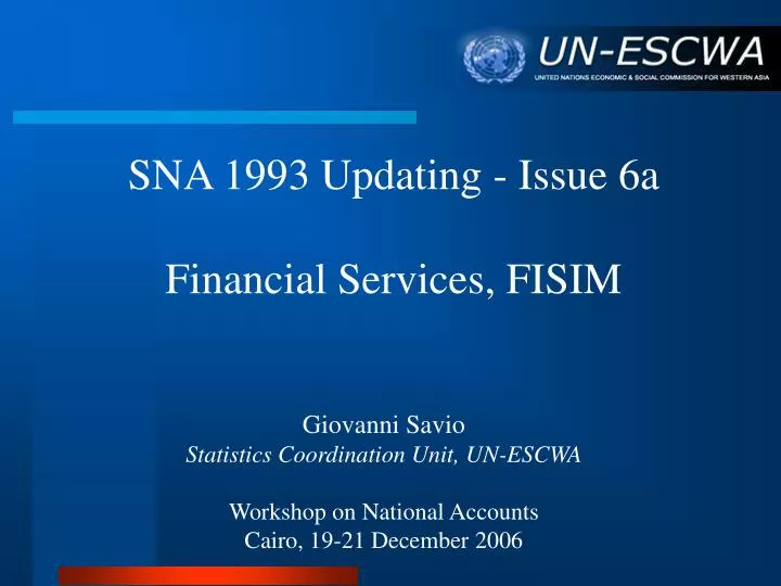 sna 1993 updating issue 6a financial services fisim