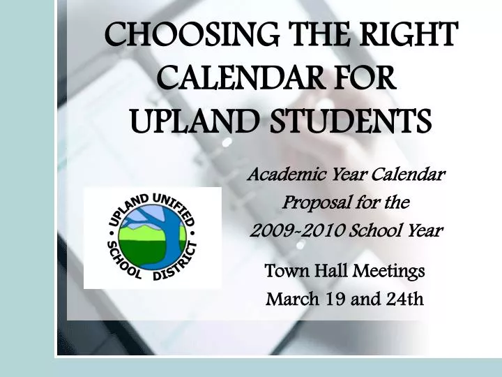choosing the right calendar for upland students