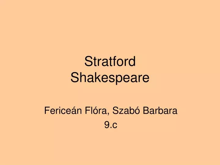 stratford shakespeare