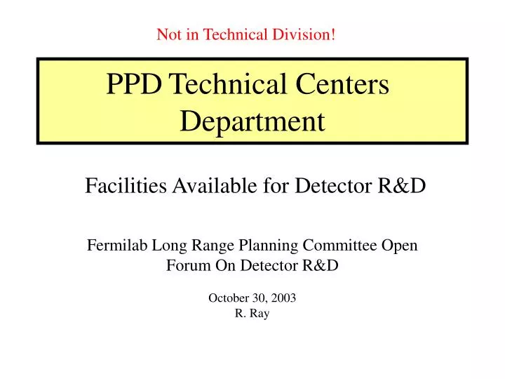 technical centers department