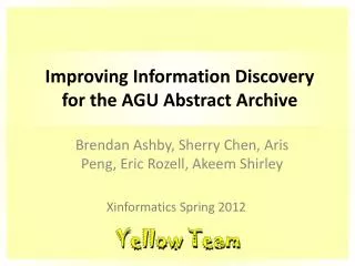 Improving Information Discovery for the AGU Abstract Archive