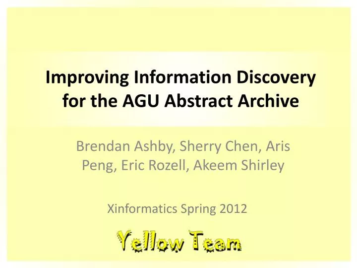 improving information discovery for the agu abstract archive