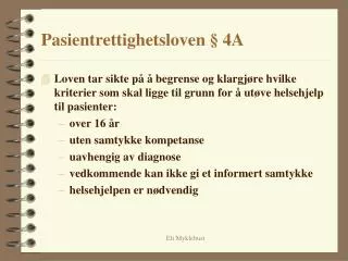 pasientrettighetsloven 4a