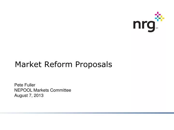 market reform proposals