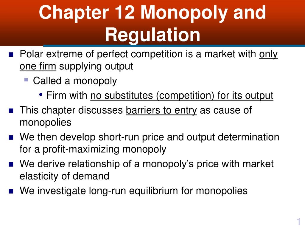 PPT - Chapter 12 Monopoly and Regulation PowerPoint Presentation, free ...