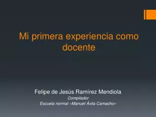 mi primera experiencia como docente
