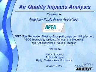 Air Quality Impacts Analysis