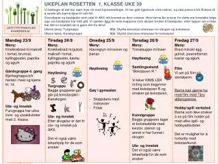 ukeplan rosetten 1 klasse uke 39