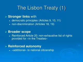 The Lisbon Treaty (1)