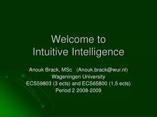 Welcome to Intuitive Intelligence