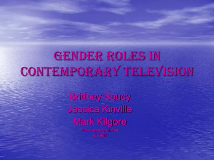 gender roles in contemporary television
