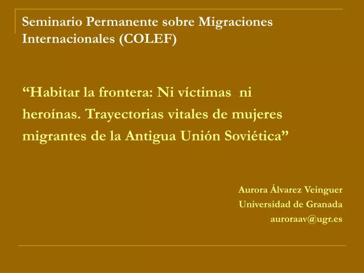 seminario permanente sobre migraciones internacionales colef