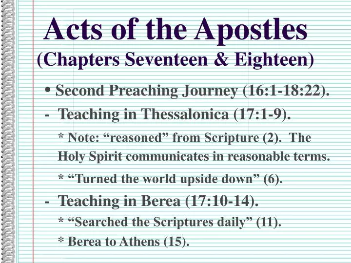 acts of the apostles chapters seventeen eighteen