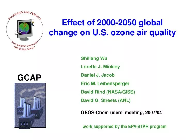 effect of 2000 2050 global change on u s ozone air quality