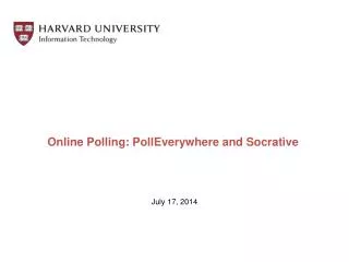Online Polling: PollEverywhere and Socrative