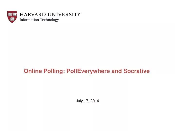 online polling polleverywhere and socrative