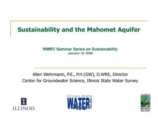 Sustainability and the Mahomet Aquifer