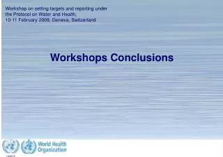 Workshops Conclusions