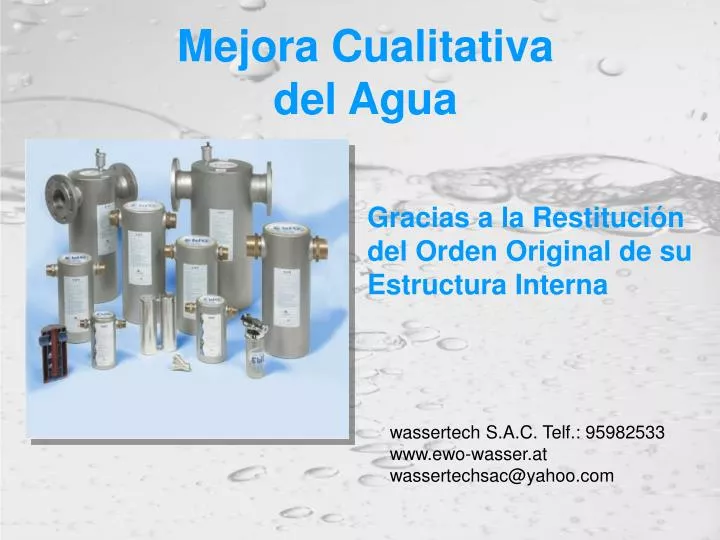 mejora cualitativa del agua