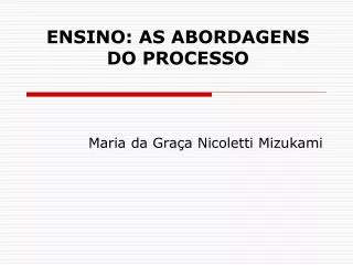ensino as abordagens do processo