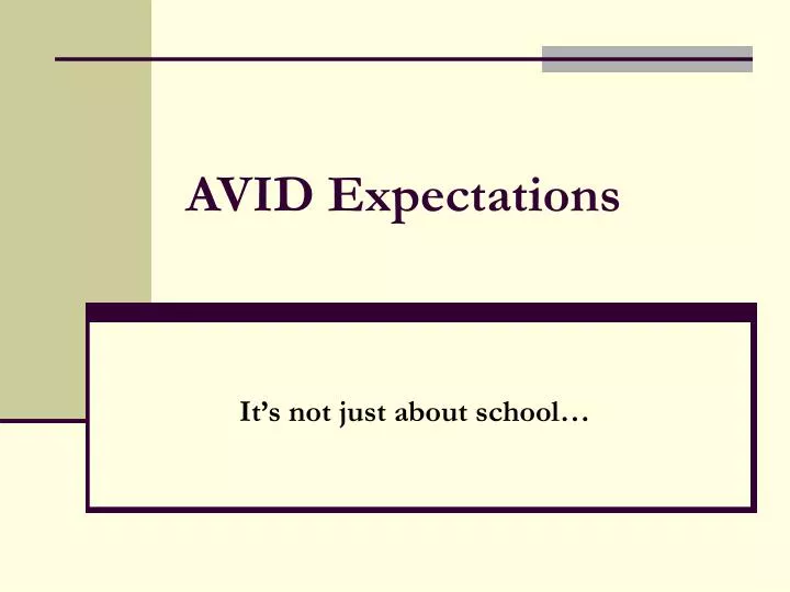 avid expectations