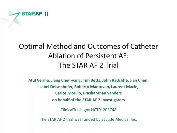 optimal method and outcomes of catheter ablation of persistent af the star af 2 trial