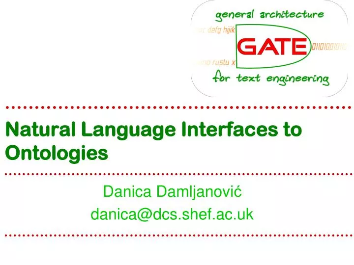 natural language interfaces to ontologies