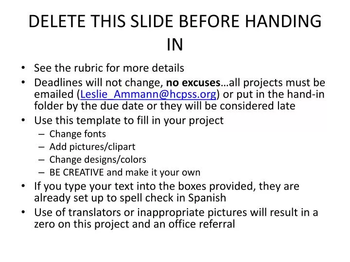 delete this slide before handing in