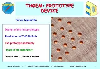 THGEM: PROTOTYPE DEVICE