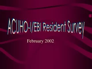 ACUHO-I/EBI Resident Survey