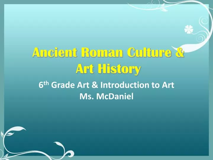 ancient roman culture art history
