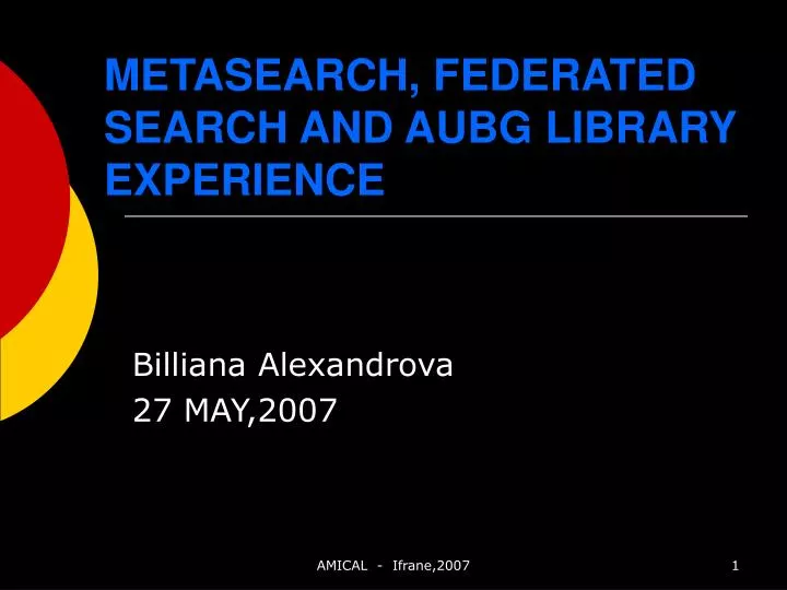 metasearch federated search and aubg library experience