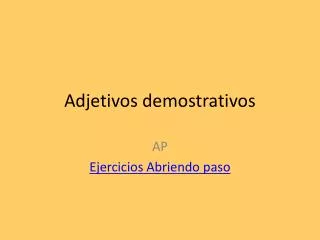 adjetivos demostrativos