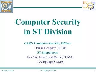 Computer Security in ST Division