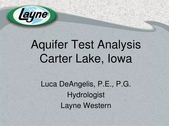 aquifer test analysis carter lake iowa