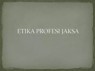 etika profesi jaksa