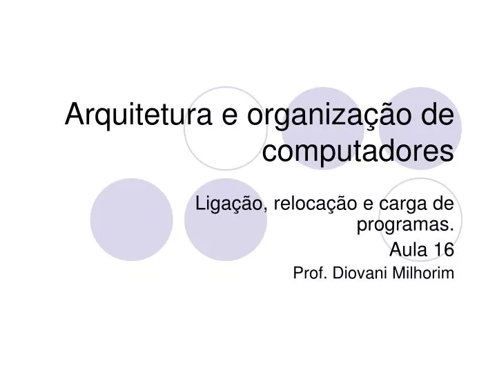 arquitetura e organiza o de computadores