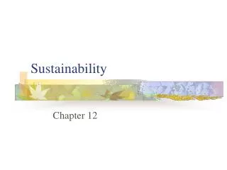 Sustainability