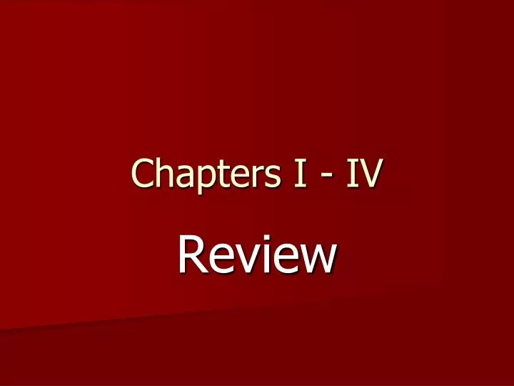 chapters i iv