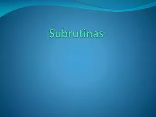 subrutinas