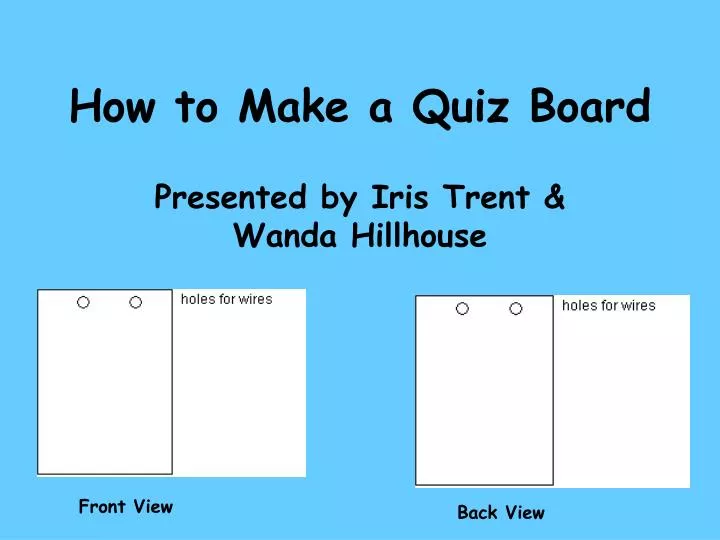 how to make a quiz board