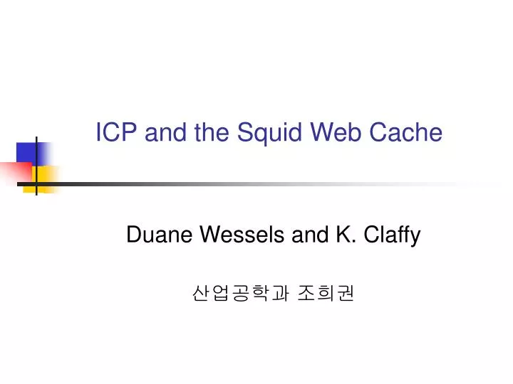 icp and the squid web cache