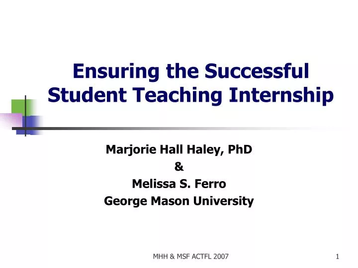 ensuring the successful student teaching internship
