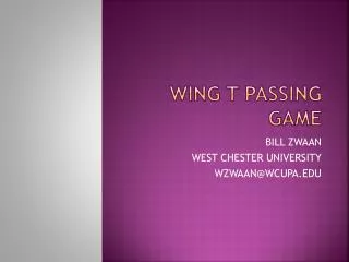 WING T PASSING GAME