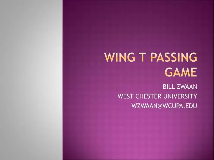 wing t passing game