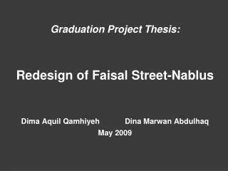 Graduation Project Thesis: Redesign of Faisal Street-Nablus