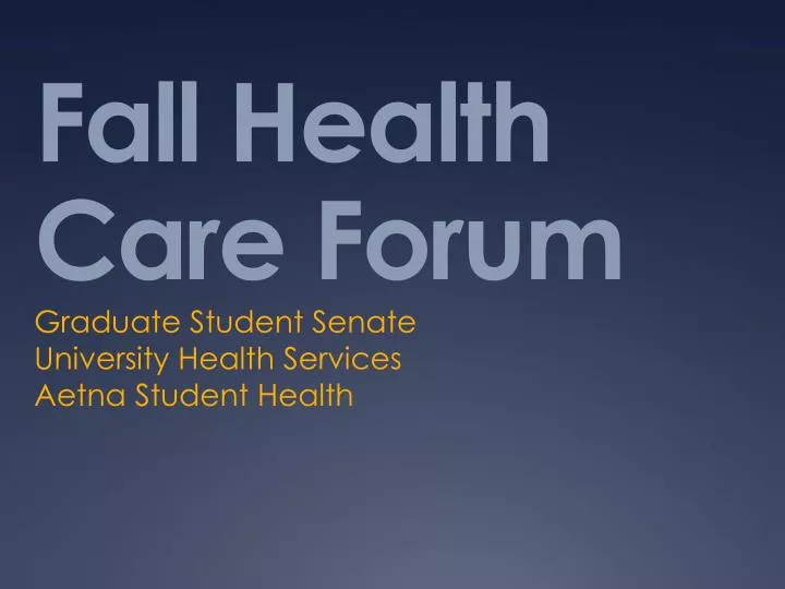 fall health care forum