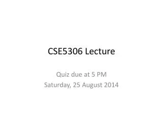 CSE5306 Lecture