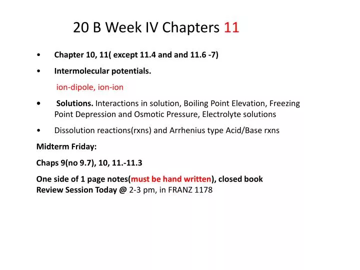 20 b week iv chapters 11